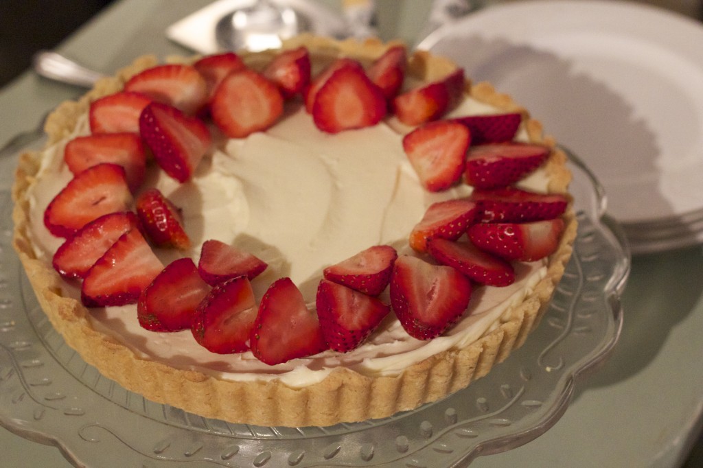 Strawberry mascarpone tart