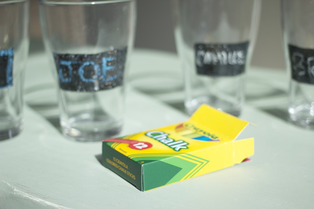 diy chalkboard paint glasses
