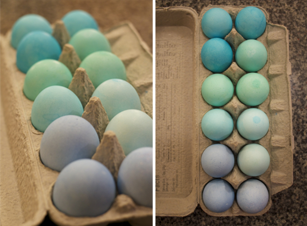 blue ombre eggs