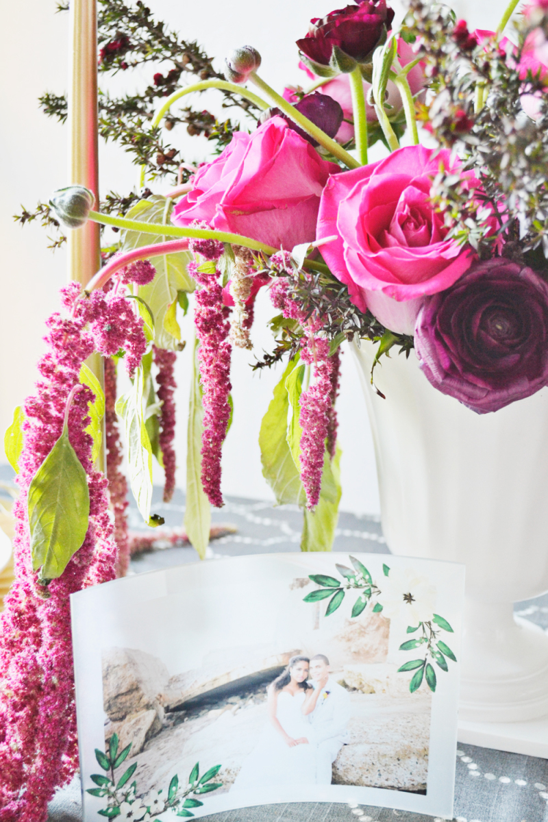 pink purple centerpiece