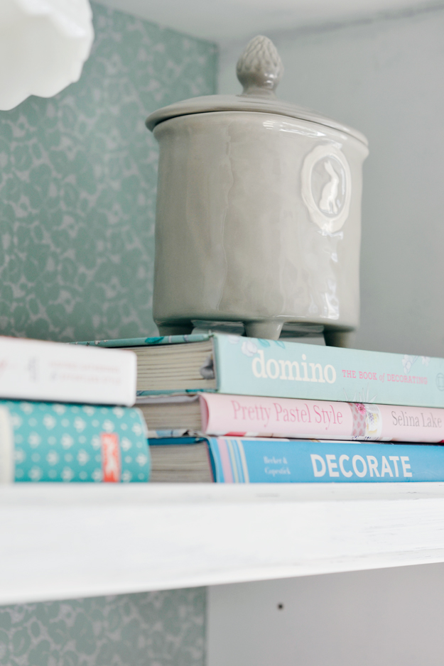 wrapping paper bookcase