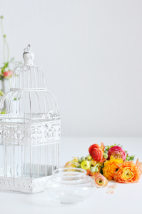 flowers in birdcage