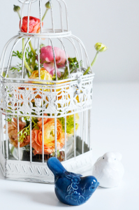flowers in birdcage