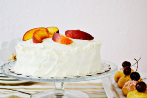 classic peach cake