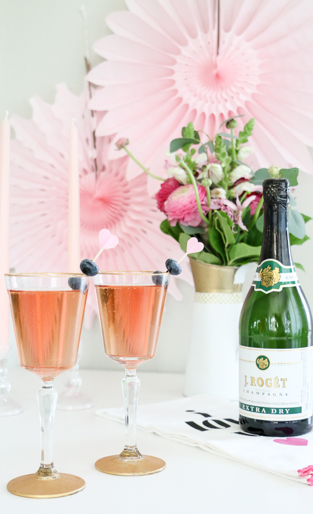 sparkling berry rose cocktail